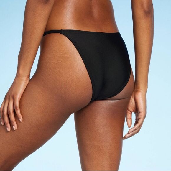 NWT Wild Fable XXS (00) Black Side Extra Cheeky High Leg Bikini Swim Bottom - Picture 4 of 8